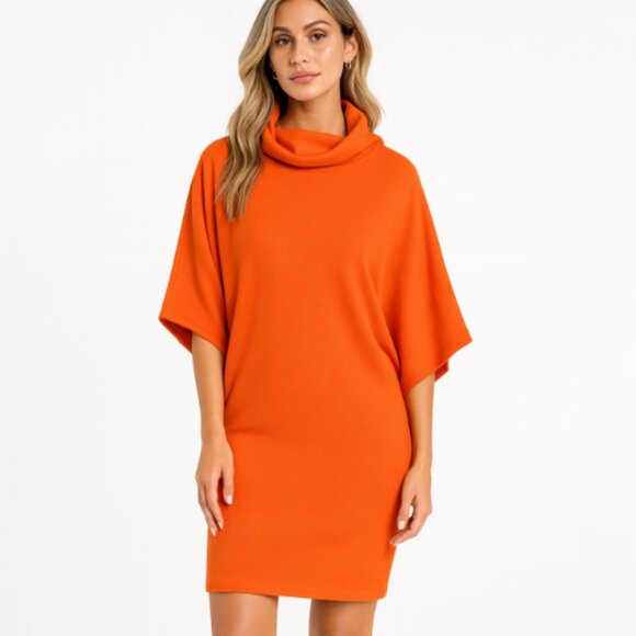 Carla Zampatti Wool Mini Sweater Dress Orange Size Small - Picture 1 of 4